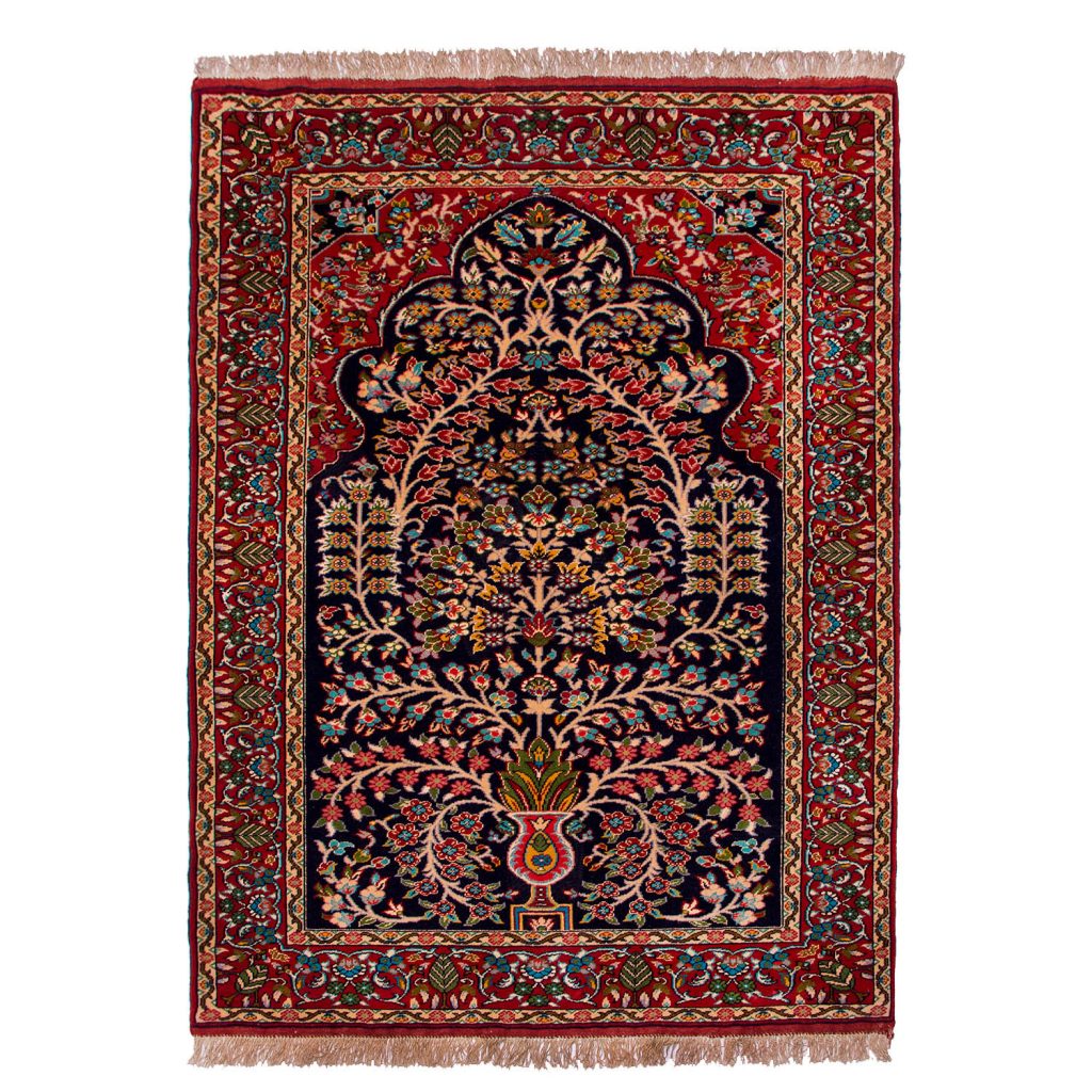 فرش دستباف 1.5 متری خراسان شمالی (جرگلان) چله و گل ابریشم