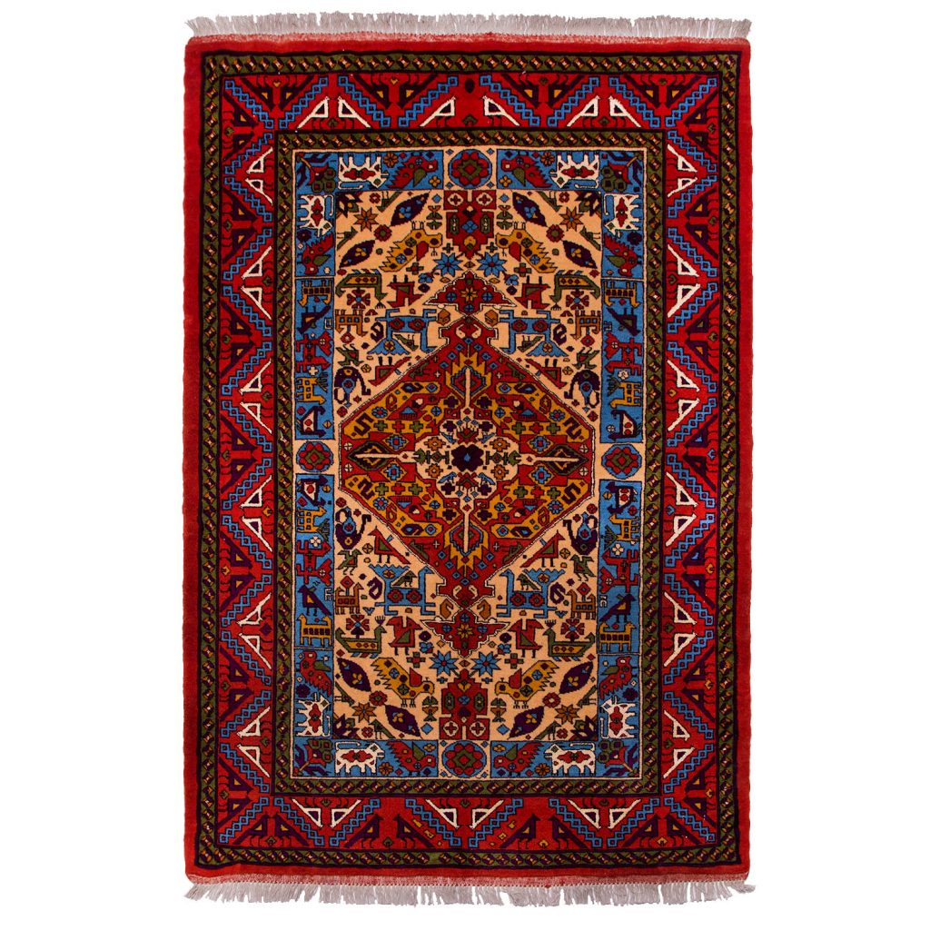 فرش دستباف 1.5 متری خراسان شمالی (جرگلان) چله و گل ابریشم