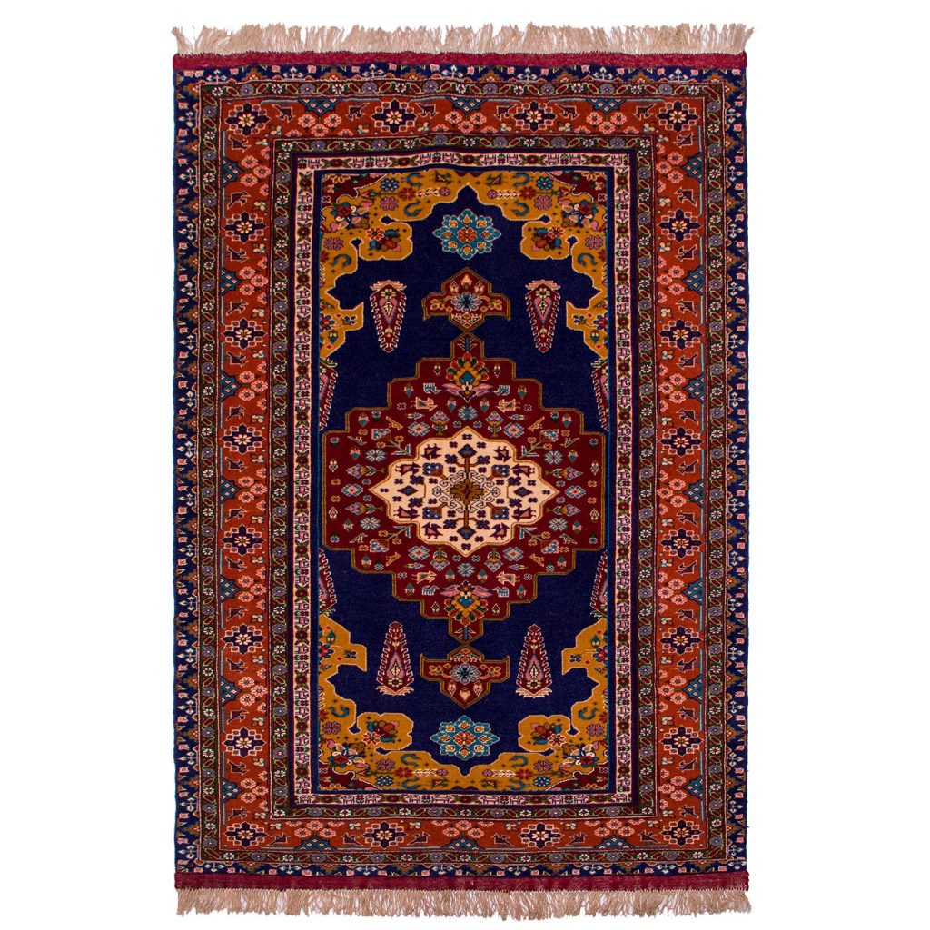 فرش دستباف 1.5 متری خراسان شمالی (جرگلان) چله و گل ابریشم