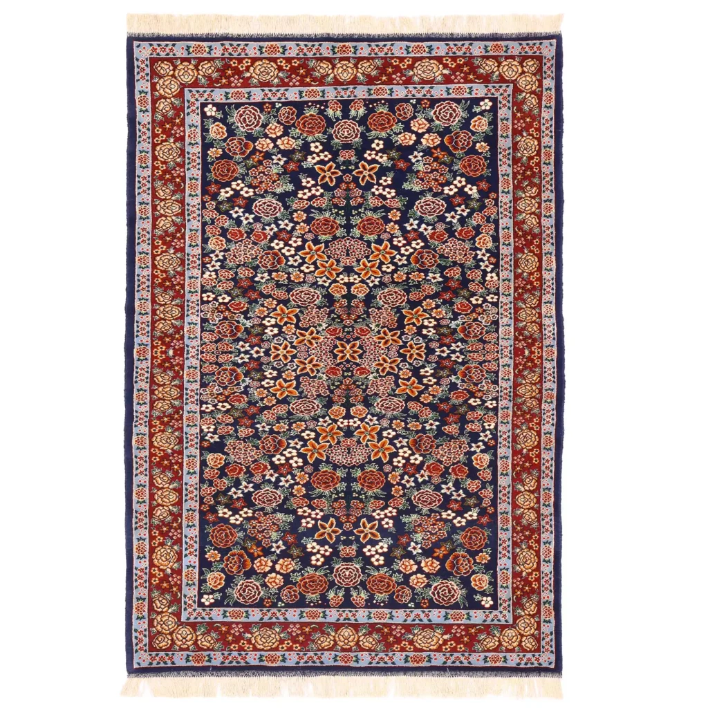قالیچه هزارگل خراسان چله ابریشم 3304